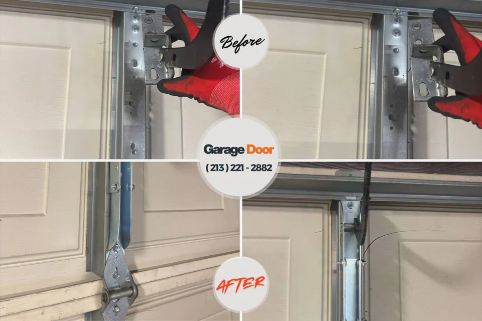 Before and after: garage door repair Tarpon Springs, FL